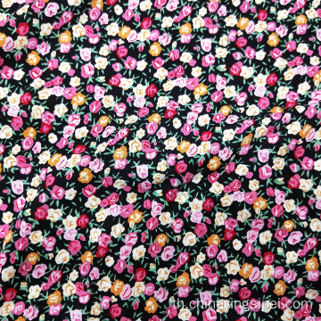 โรงงานพร้อมสินค้าดอกไม้ขนาดเล็กน่ารักออกแบบผ้าฝ้ายพิมพ์สิ่งทอลายทแยง